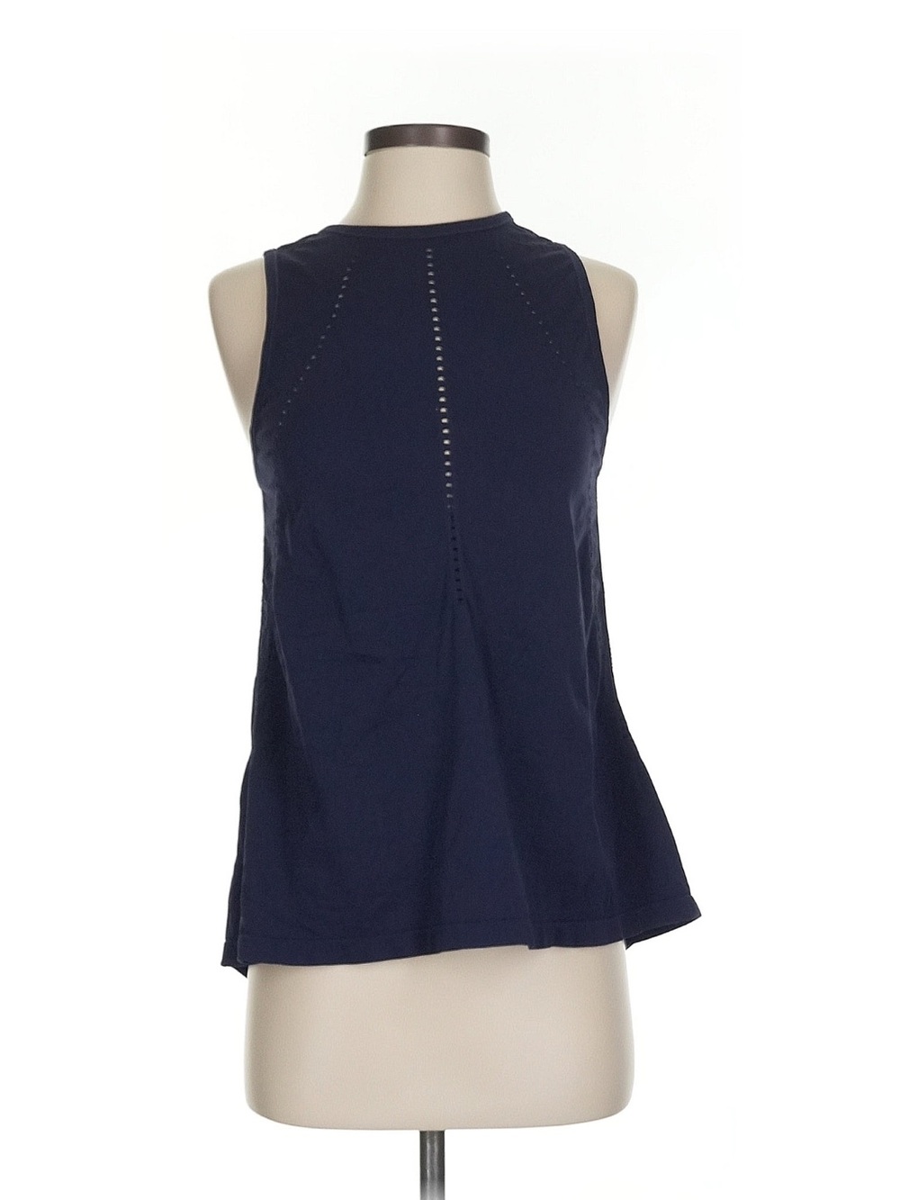 Athlet Navy Sleeveless Eyelet Detail Tank Top